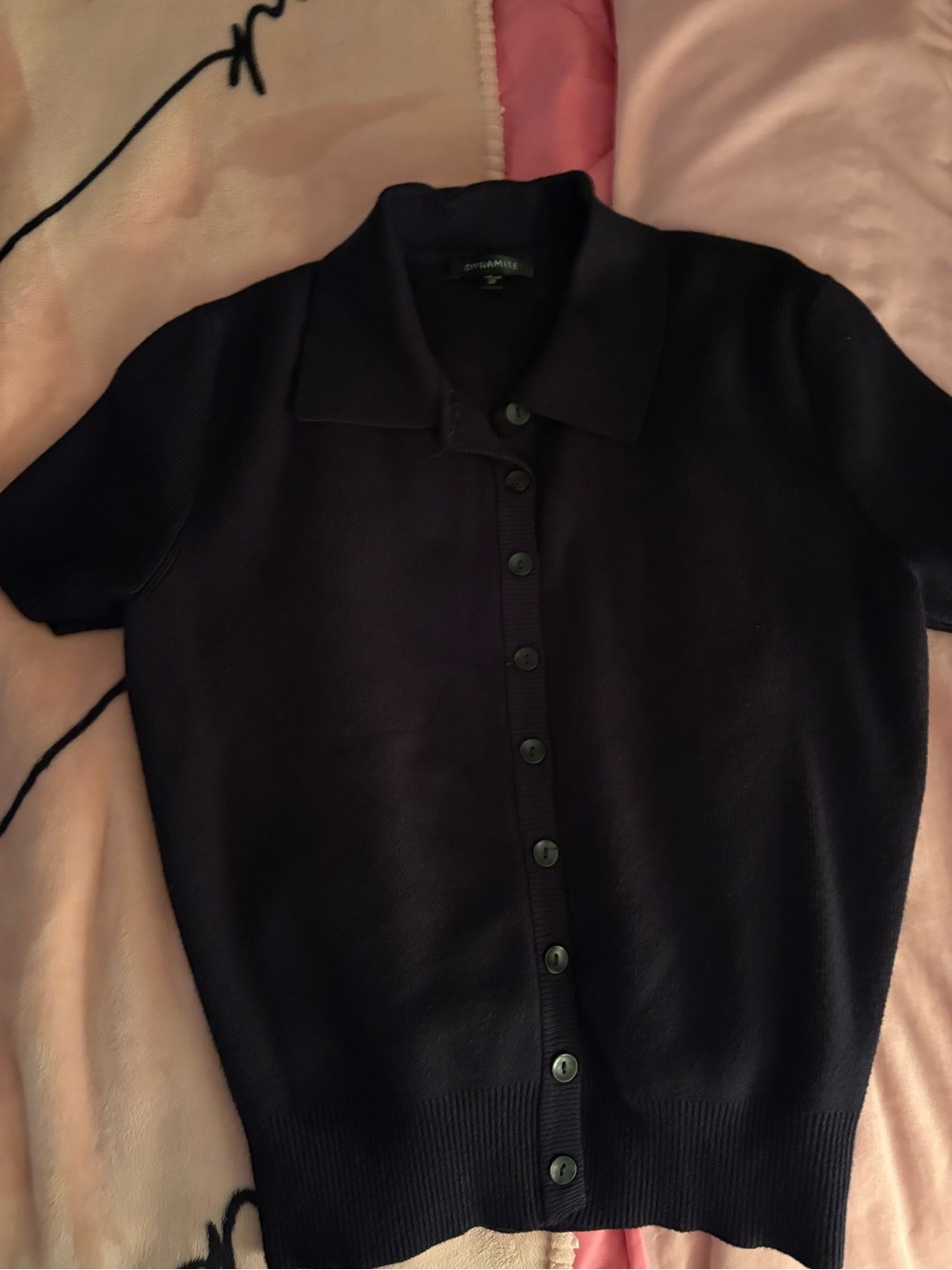 Dynamite black Short-Sleeve Button Cardigan